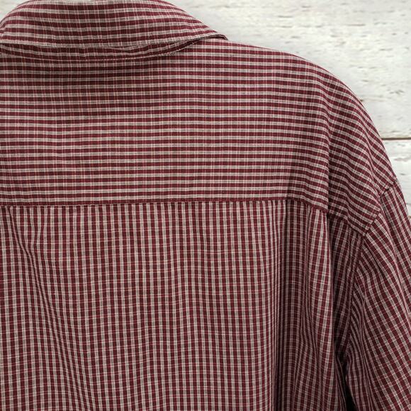 Antigua Men's Maroon Striped Button Up Long Sleeve Shirt Size 2XL - Picture 16 of 16